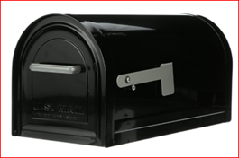Picture of black metal mailbox